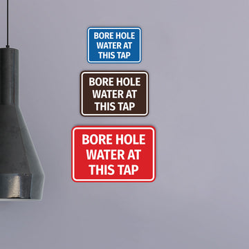 Signs ByLITA Classic Framed Bore Hole Water At This Tap Door or Wall Sign | Eco-Friendly Home Signs